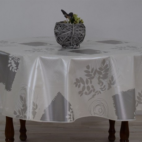 Nappe ronde toile cirée (D160 cm) Moderna Blanche - Linge de table - Eminza