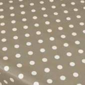 NAPPE TOILE CIREE TAUPE A POIS BLANC CLASSIQUE 160