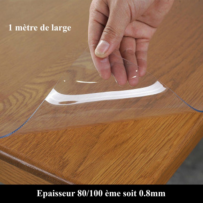 Nappe cristal transparent 30/100 sur 1m40 fabriqué en france