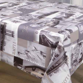 NAPPE TOILE CIREE NEW YORK TOWN GRIS CARREE RONDE RECTANGLE OVALE CARREE