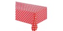 NAPPE TOILE CIREE ALINE ROUGE A POIS BLANC OVALE RONDE RECTANGLE CARREE