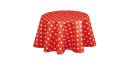 NAPPE TOILE CIREE ALINE ROUGE A POIS BLANC OVALE RONDE RECTANGLE CARREE