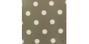 NAPPE TOILE CIREE TAUPE A POIS BLANC CLASSIQUE 