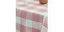 NAPPE TOILE CIREE TORCHON CARREAUX ROUGE RONDE RECTANGLE CARRE OVALE