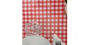 NAPPE 140 CM DE LARGE EN TOILE CIREE VICHY ROUGE RONDE OVALE RECTANGLE CARRE