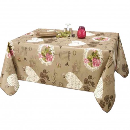 NAPPE 140 CM DE LARGE EN TOILE CIREE VINTAGE AUX METRES