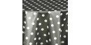 NAPPE TOILE CIREE ALINE GRIS A POIS BLANC OVALE RONDE RECTANGLE CARREE