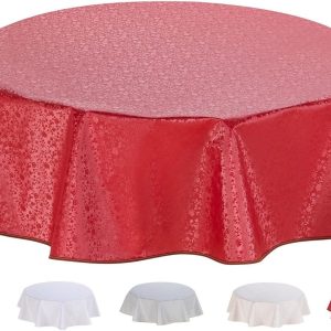 toile cirée ronde rouge