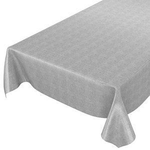 Nappe Toile Cirée Aspect Lin Grise 100x140 cm Imperméable