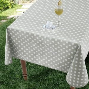 Toile cirée pour Jardin Romanstile Impermeable 140x240 Pois Gris