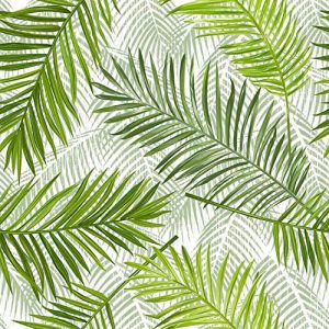 Toiles cirées originales au mètre : Forêt Tropicale, 140cm, Vert